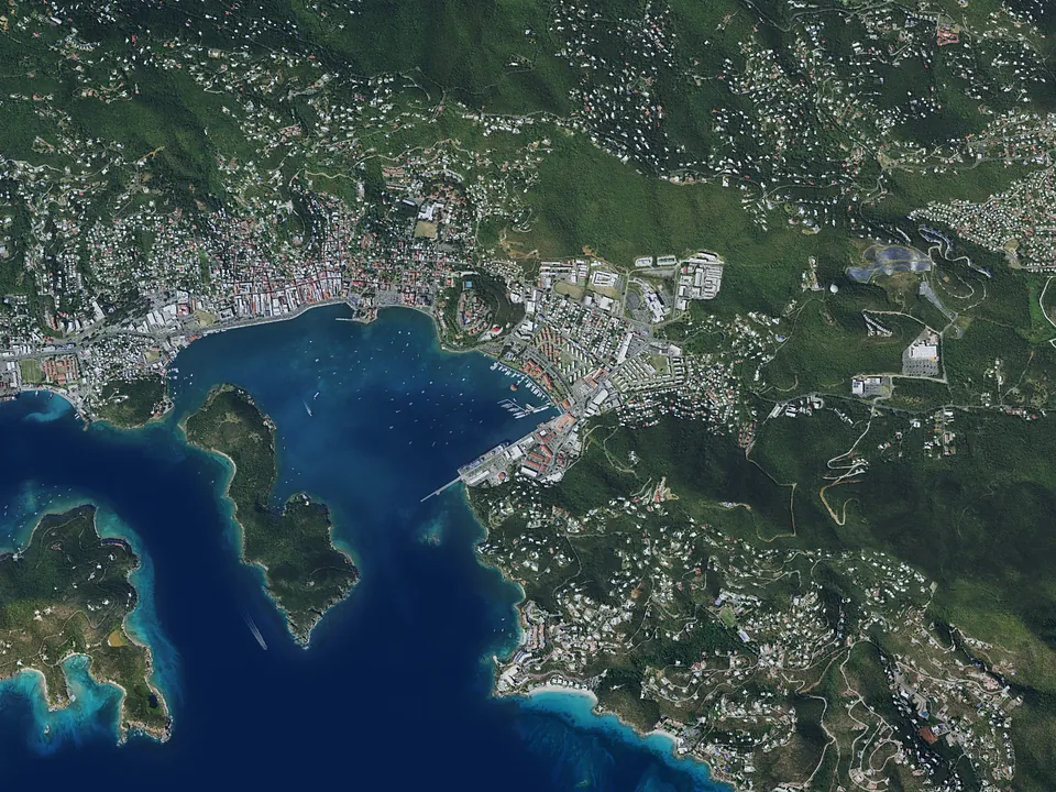 Satellite view of Charlotte Amalie
