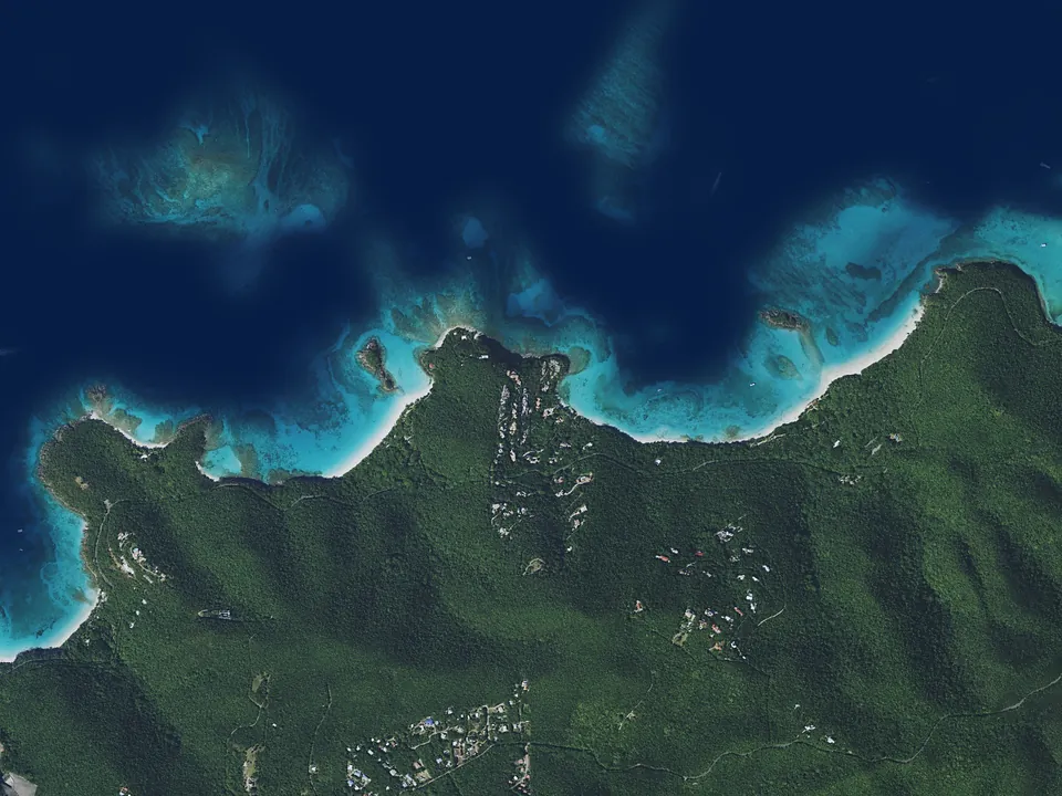 Satellite view of Trunk and Cinnamon Bays